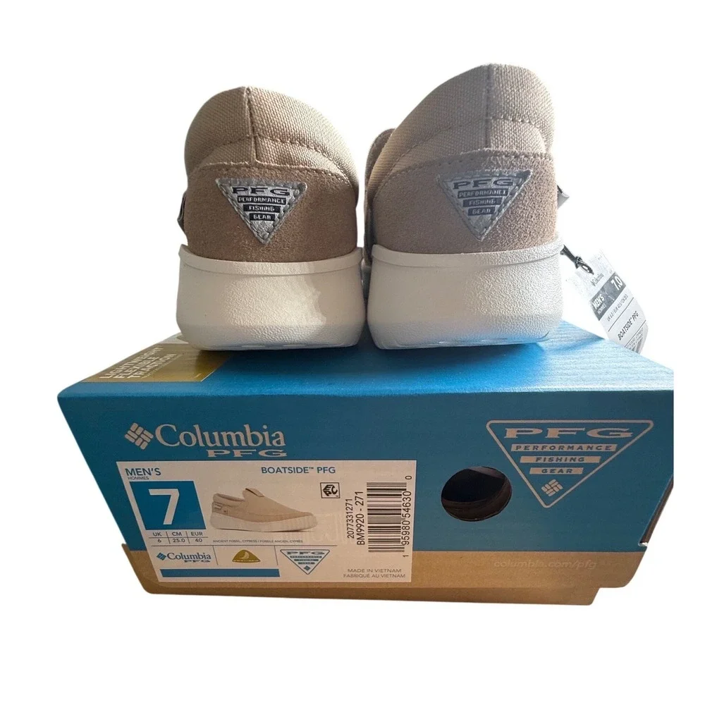 Columbia PFG‎ Boatside Mens Slip On Shoes Ancient Fossil BM9920-271 Size 7 NEW
